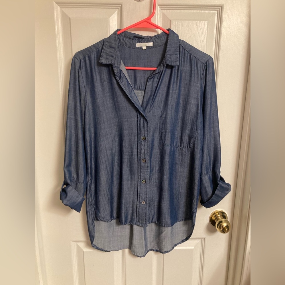 Laju | Tencel Blue Denim Color Button Down Shirt Small Like New